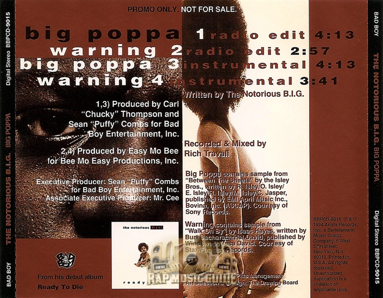 Notorious B.I.G. - Big Poppa: Promo, Single. CD | Rap Music Guide